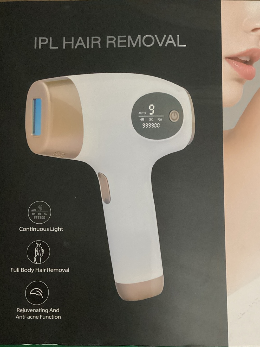 IPL Hair Removal Device — White & Gold